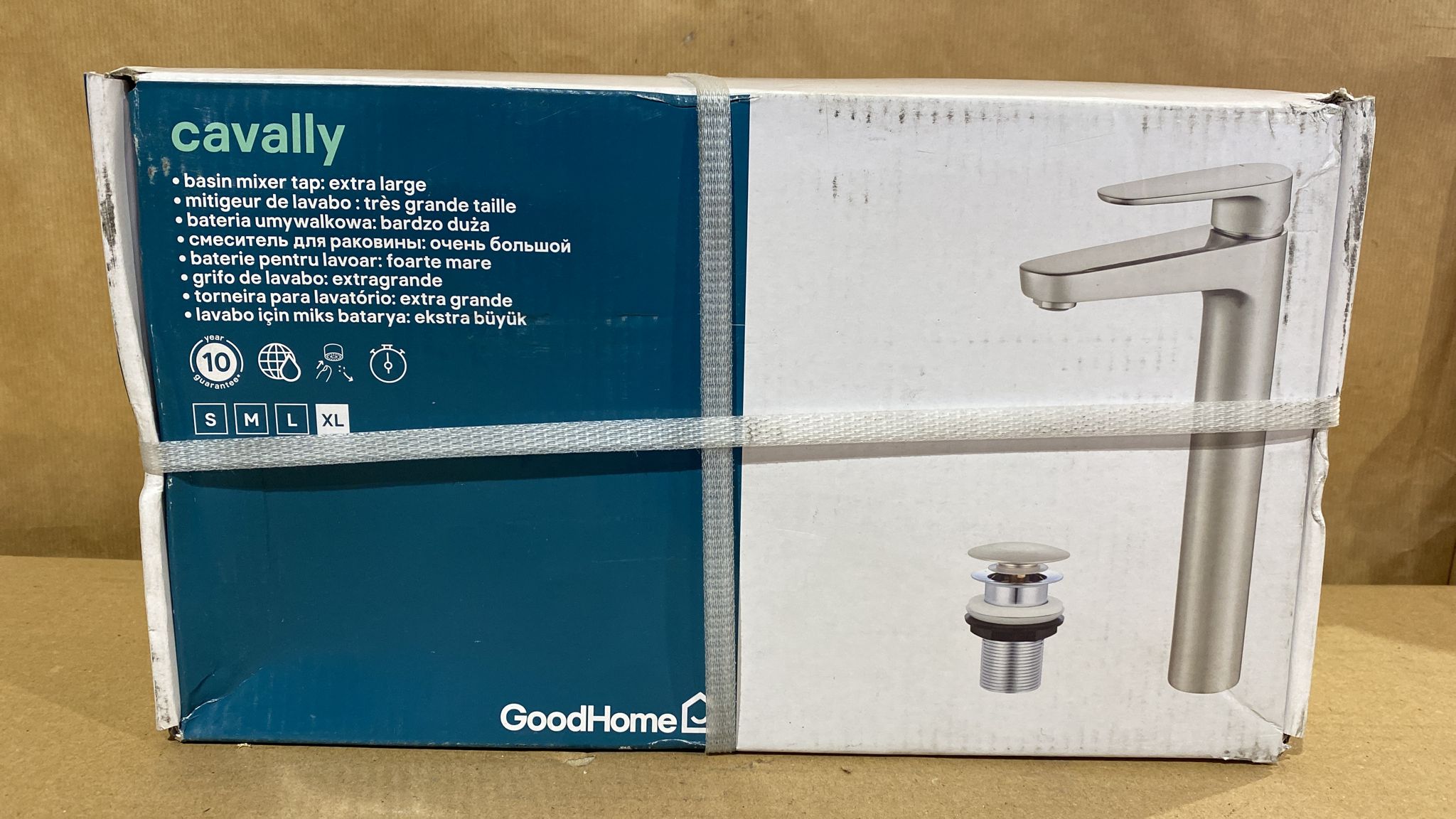 GoodHome Cavally 1 lever Nickel effect Tall Basin Mixer Tap 5590