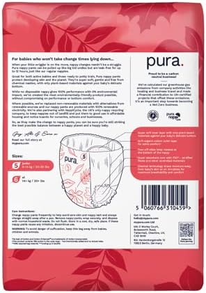 Pura Premium Eco Nappy Pants Size 5 (9-14kg /20-30lbs) -pack of 20-20459