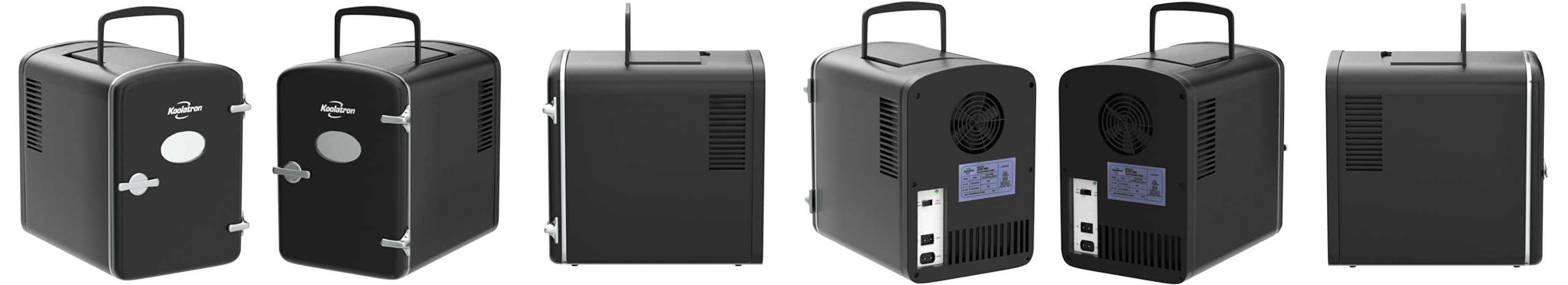 Koolatron Retro 4L 6 Can Portable Mini Fridge Compact Refrigerator for Bedroom (Black)- 4751