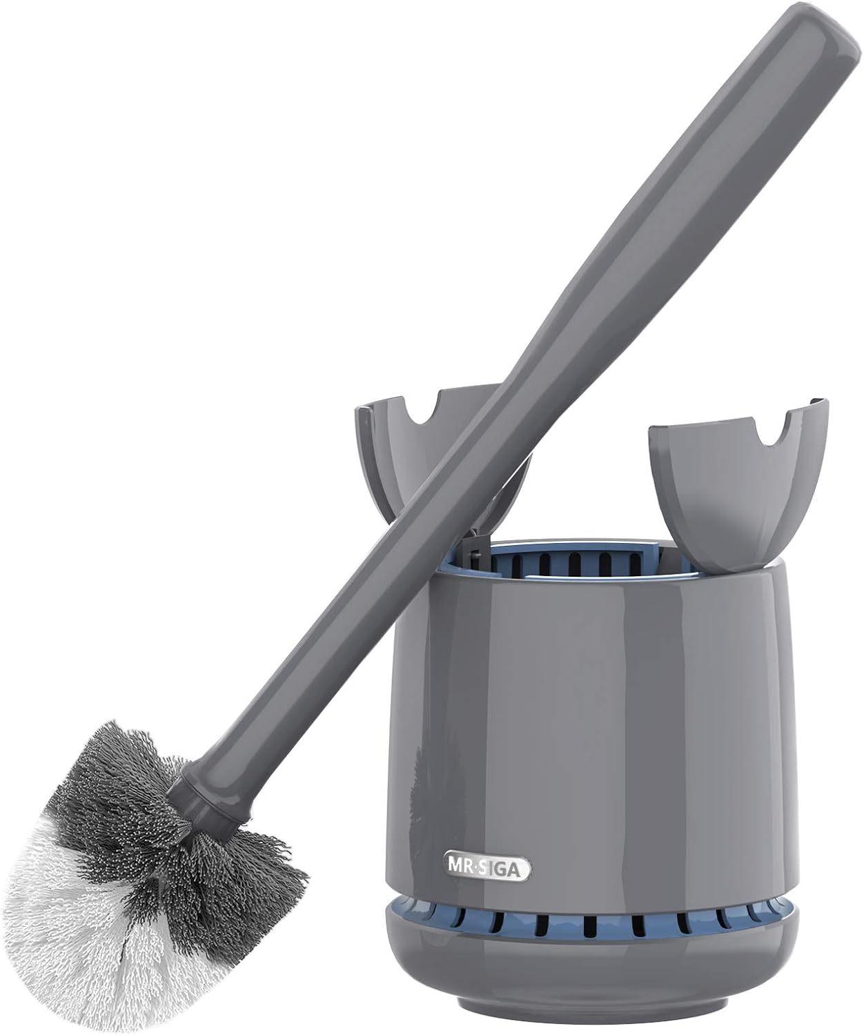 MR.SIGA Toilet Bowl Brush and Holder for Bathroom Cleaning-Grey-6751