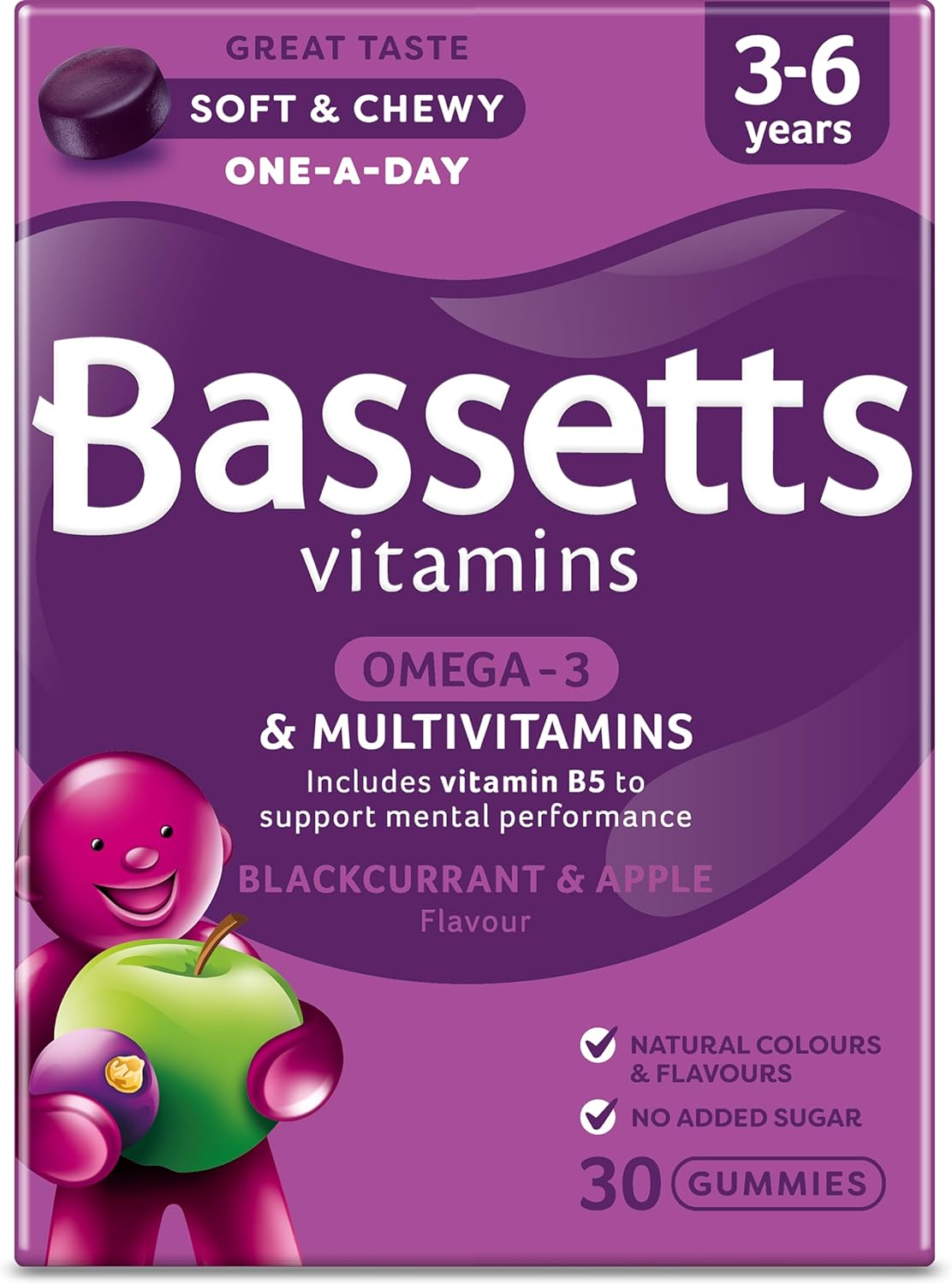 Bassett's Blackcurrant and Apple Flavour Multivitamins-Pack of 30-0326