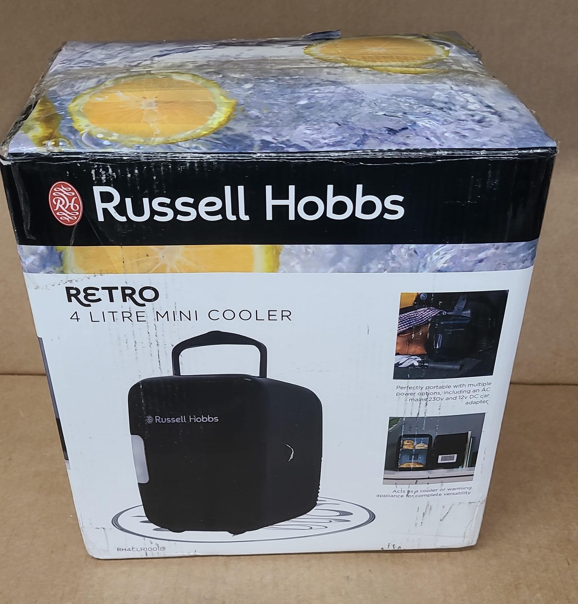 Russell Hobbs Mini Cooler 4L 6 Cans Portable for Drinks and Cosmetics Black - 0752U