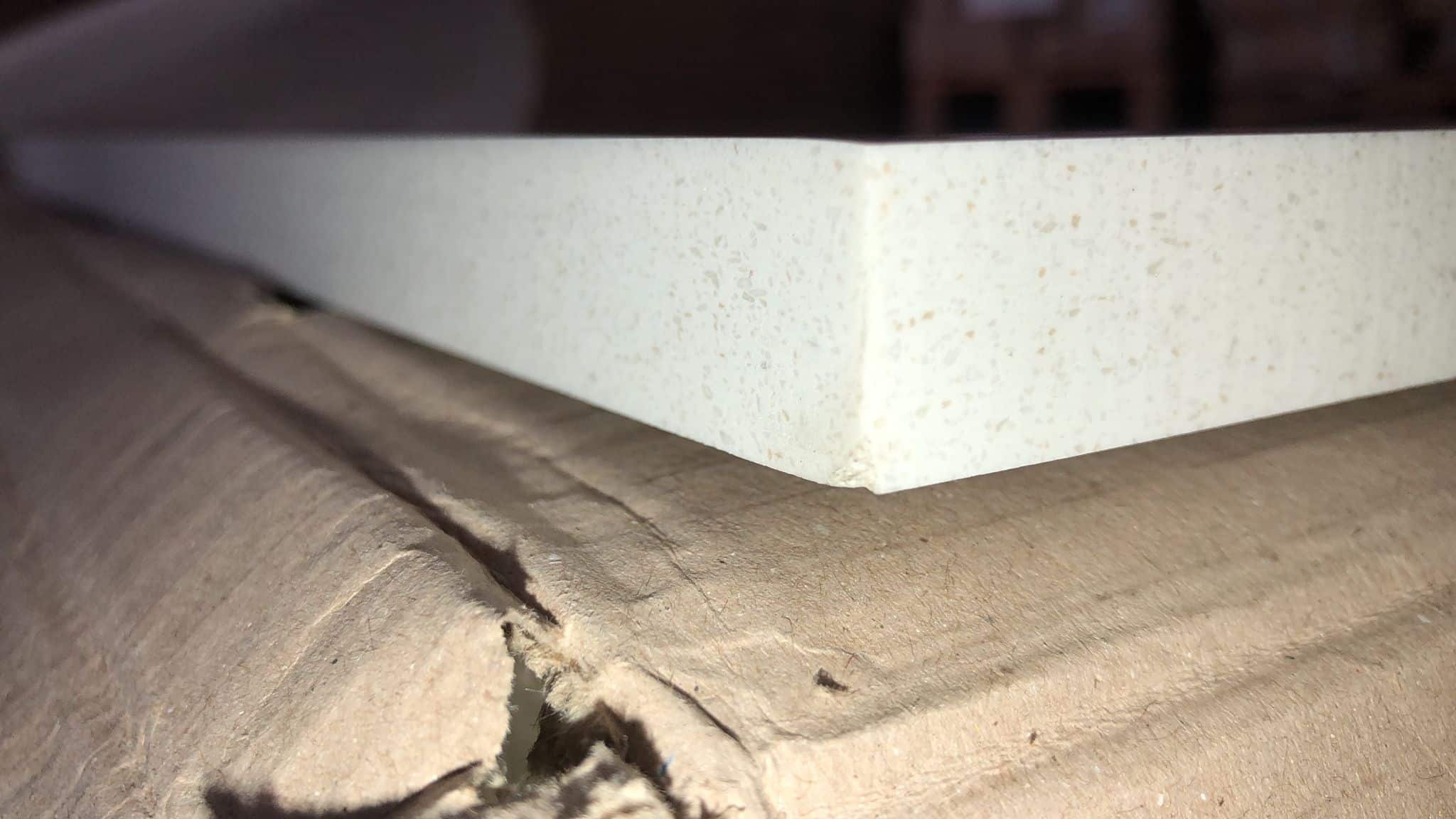 HI-MACS 20mm Matt Sand beige Stone effect Acrylic Square edge Kitchen Worktop (L)2200mm 7436