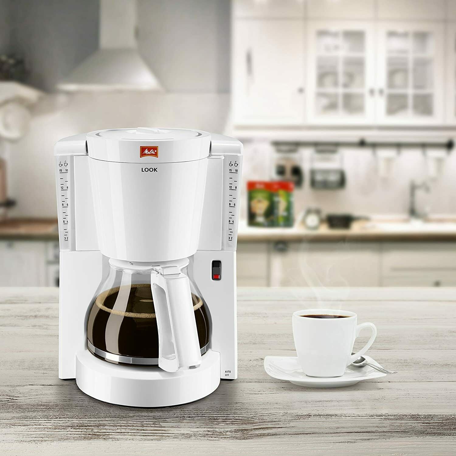 Melitta 1011-01 Look Coffee Filter Machine - Drip Dtop - Glass Jug White 9842