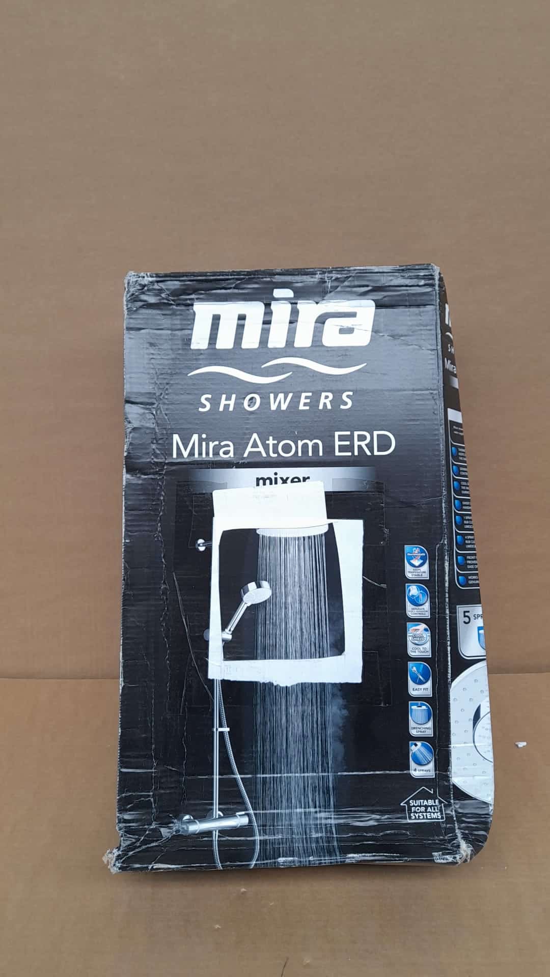 Mira Atom ERD Chrome effect Shower 1.1836.003 Fixed Shower Head with Diverter 3571