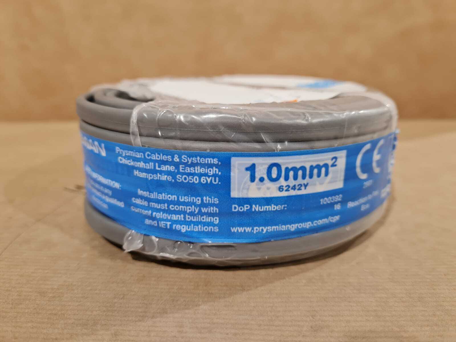 PRYSMIAN 6242YH 3 CORE 1MM² TWIN &amp; EARTH CABLE, 10M - XP0536