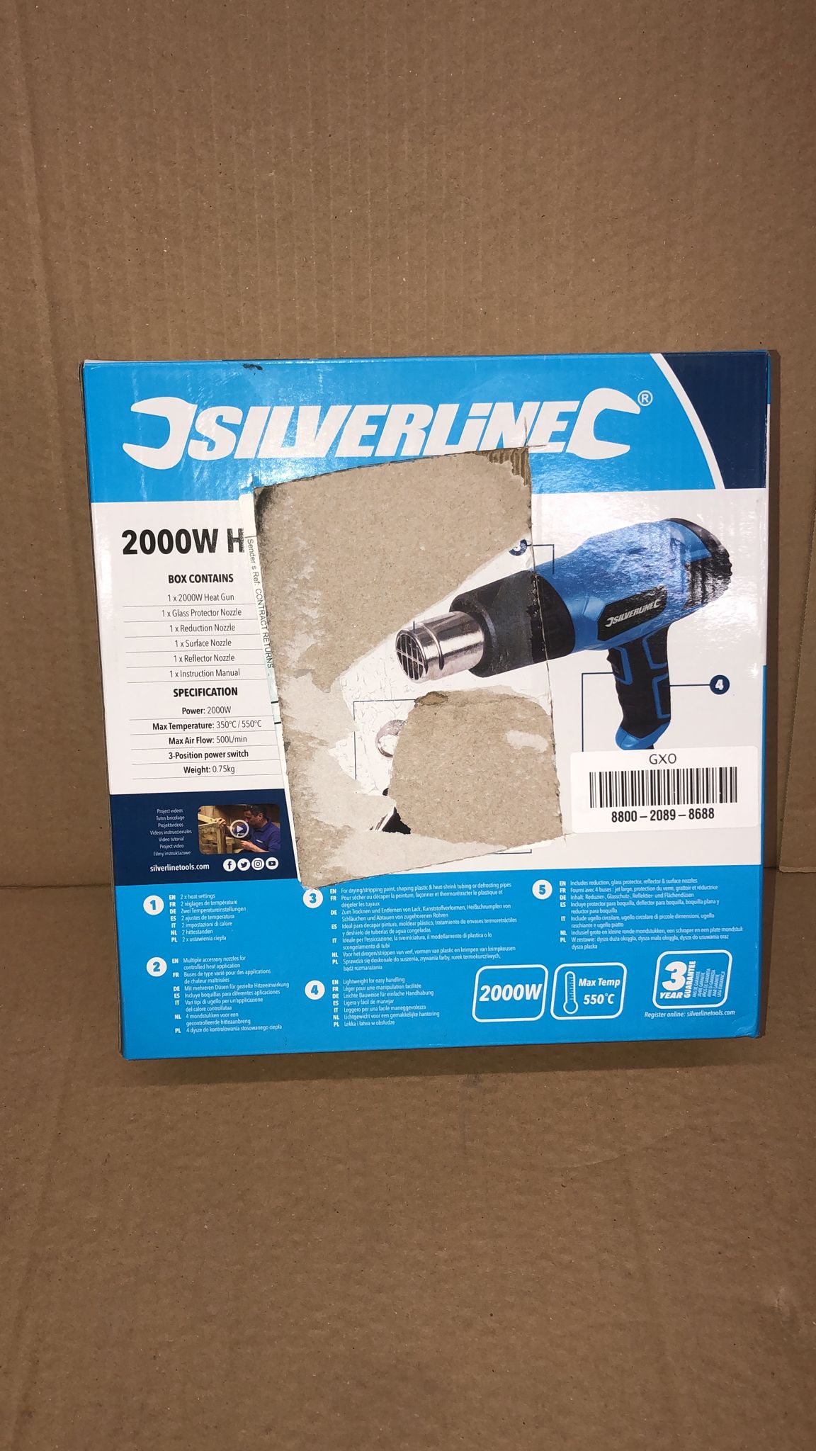 Silverline DIY 550 C Heat Gun 127655 Power Tools 2000W 8679
