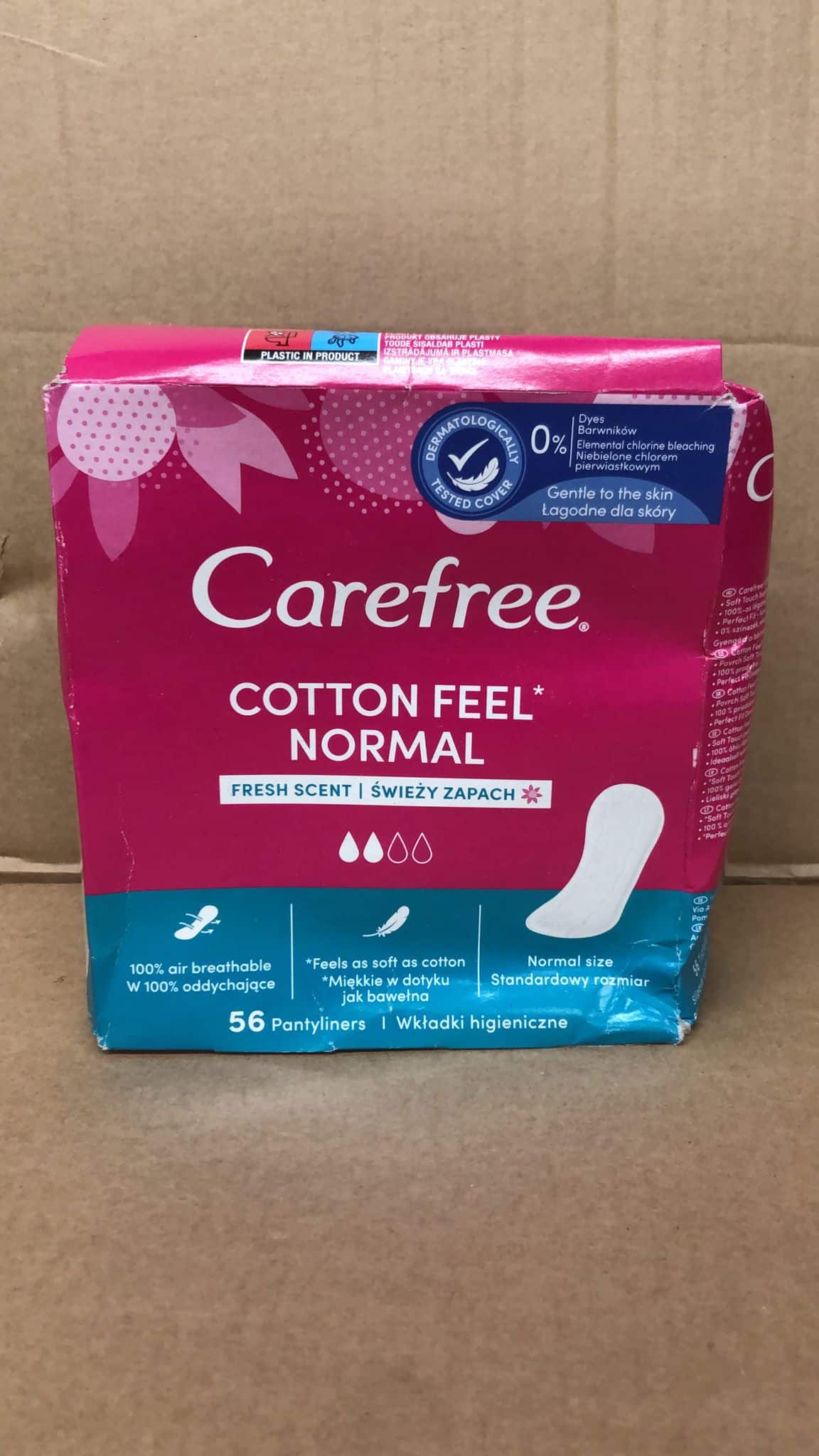 Carefree Pantyliners Cotton Fresh Fragrance Breathable Pantyliners 26321