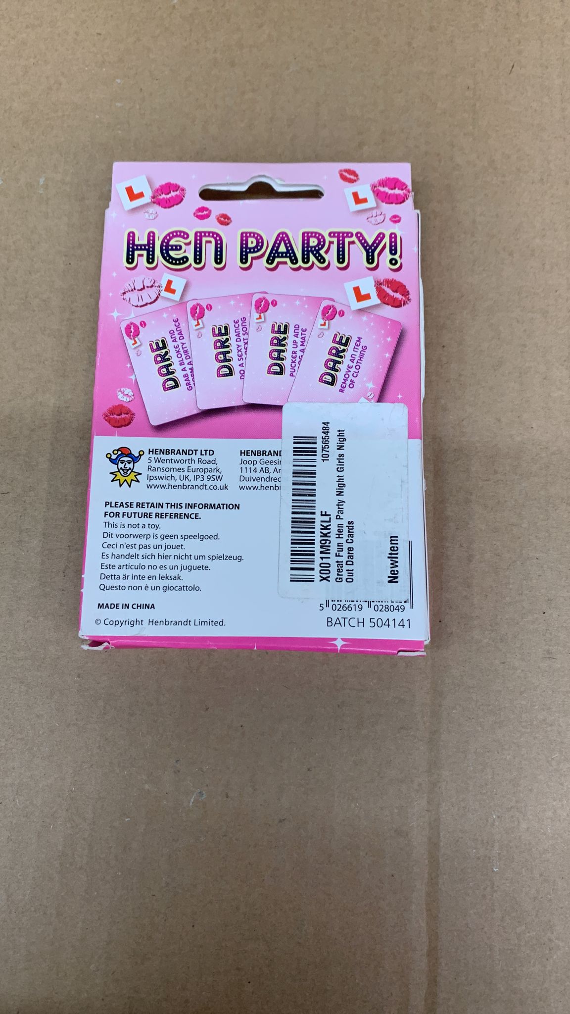 Great Fun Hen Party Night Girls Night Out Dare Cards 8049