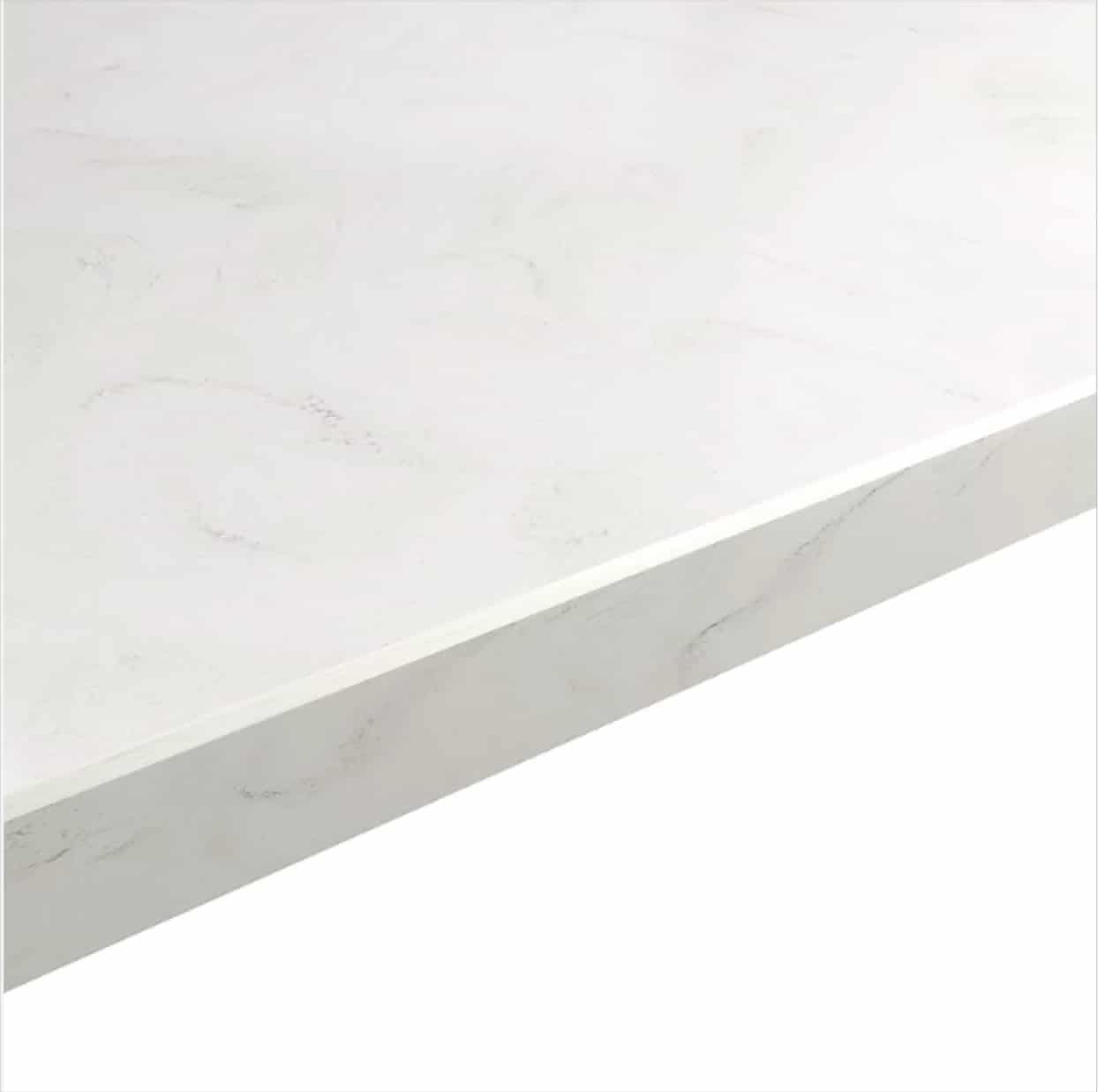 MyWorktop 20mm Aurora Satin White Marble effect Kitchen Worktop, (L)2200mm 0000