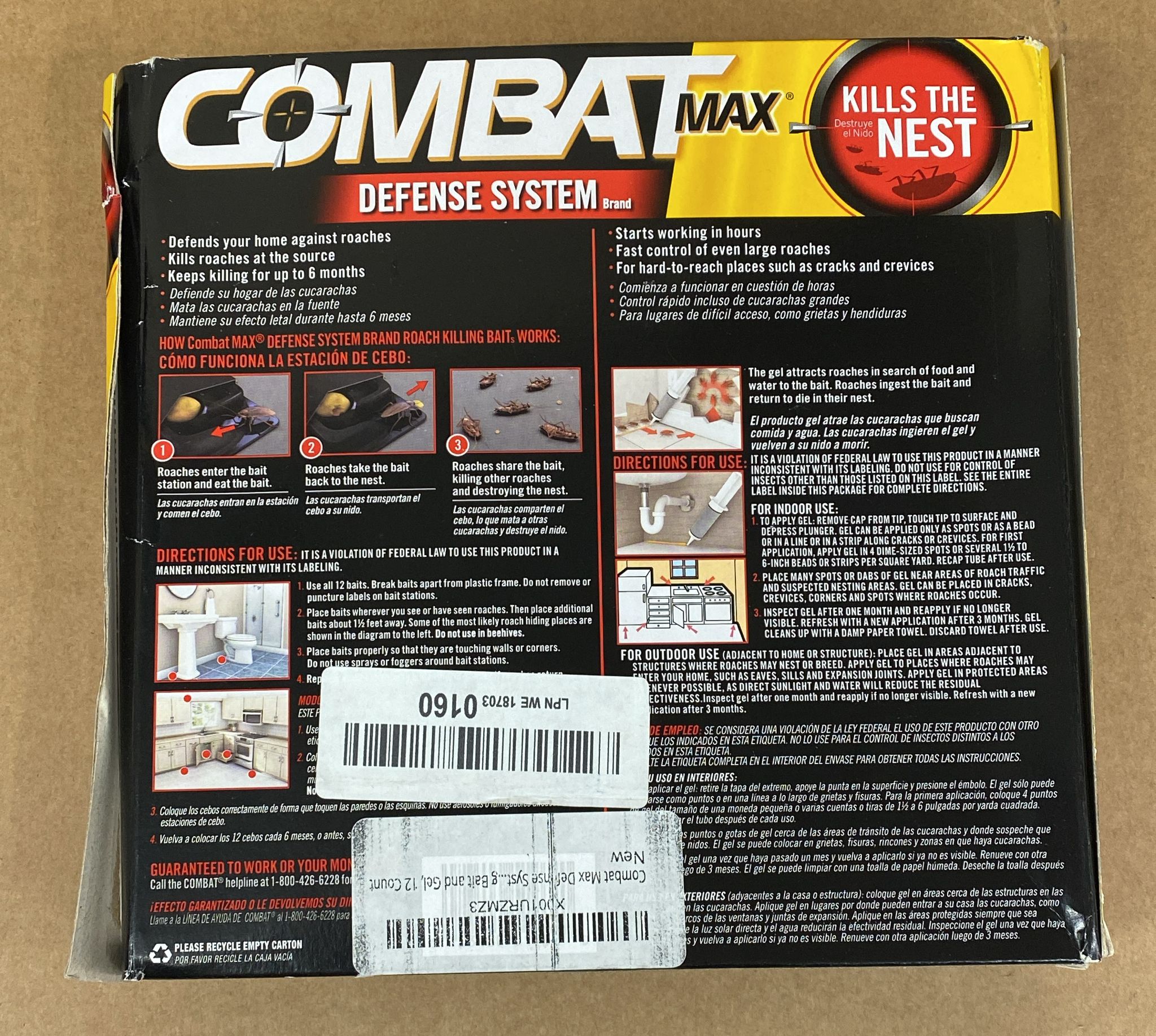 Combat Max Roach Defense System with Bait Stations & Gel - Power