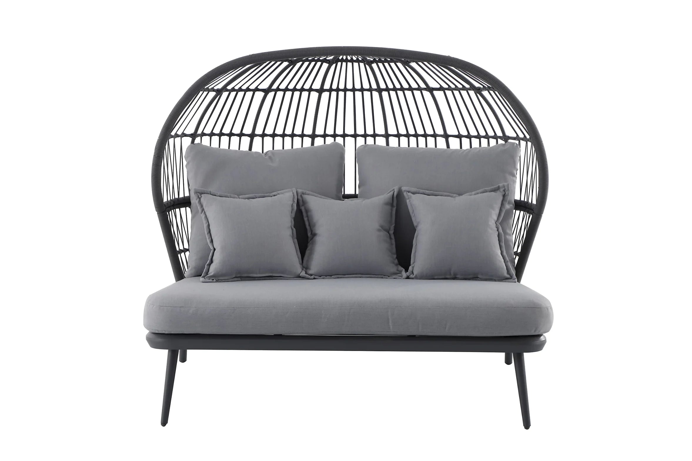 GoodHome Apolima Grey Aluminium grey Rattan effect Daybed, Garden furniture set Cosmetic 2929