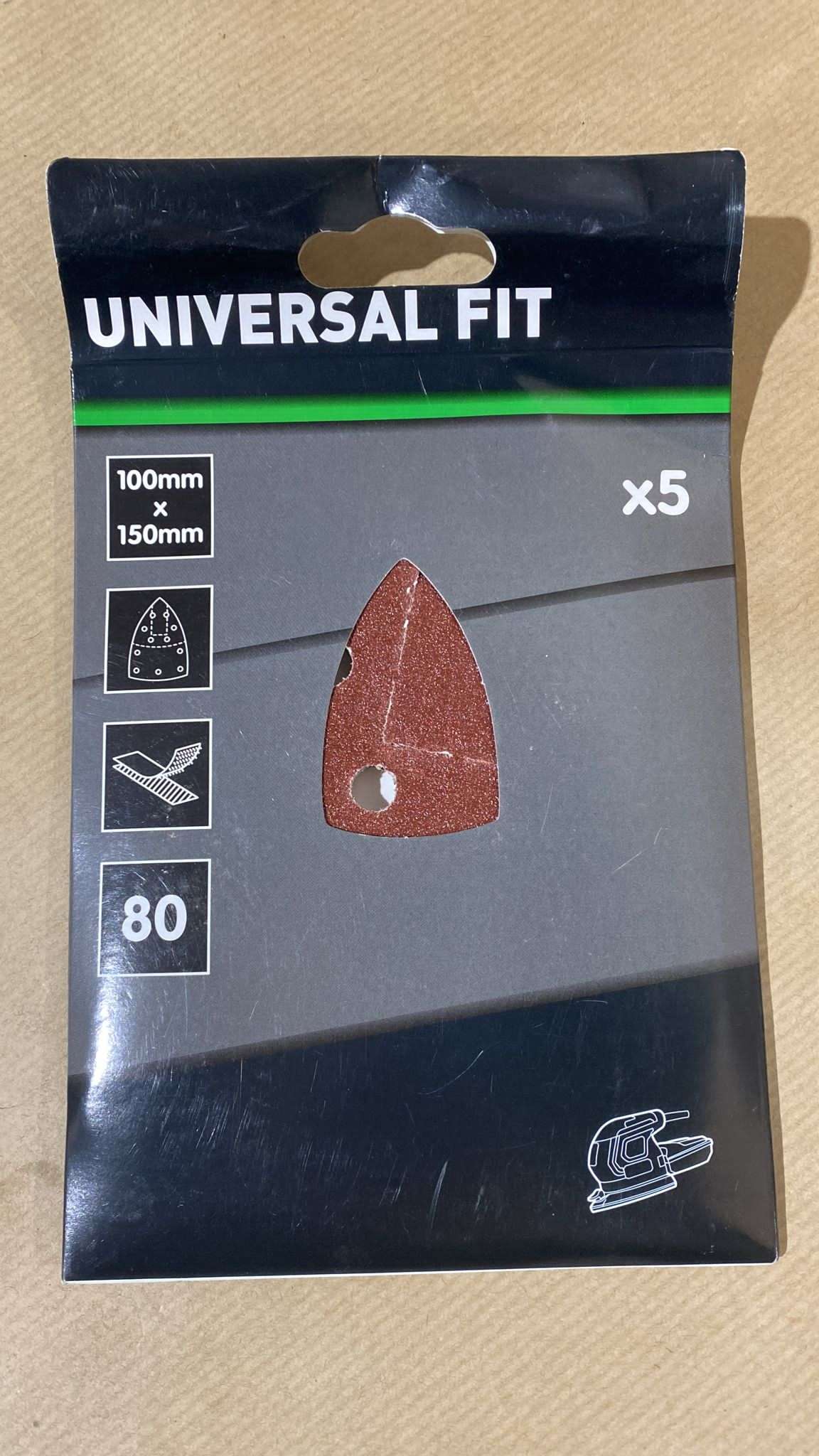 Universal Fit 80 grit Sanding sheet (L)150mm (W)100mm, Pack of 5 - 9003