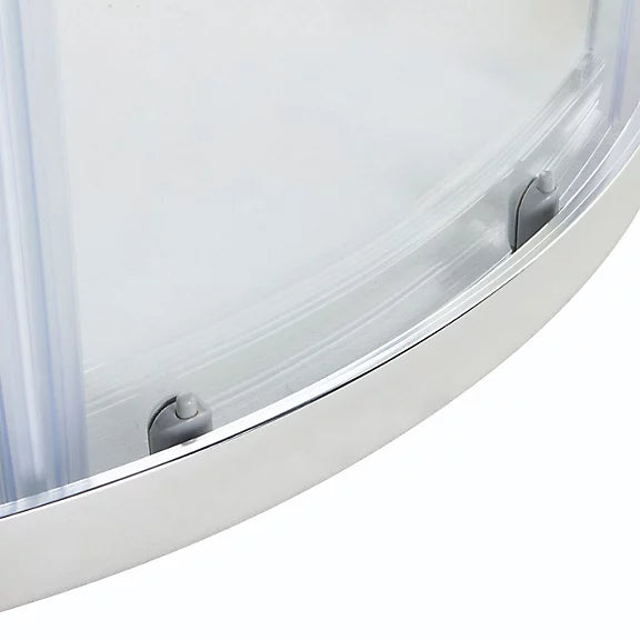 Cooke & Lewis Onega Framed Transparent Silver effect Quadrant Shower enclosure - Corner entry double sliding door-4294