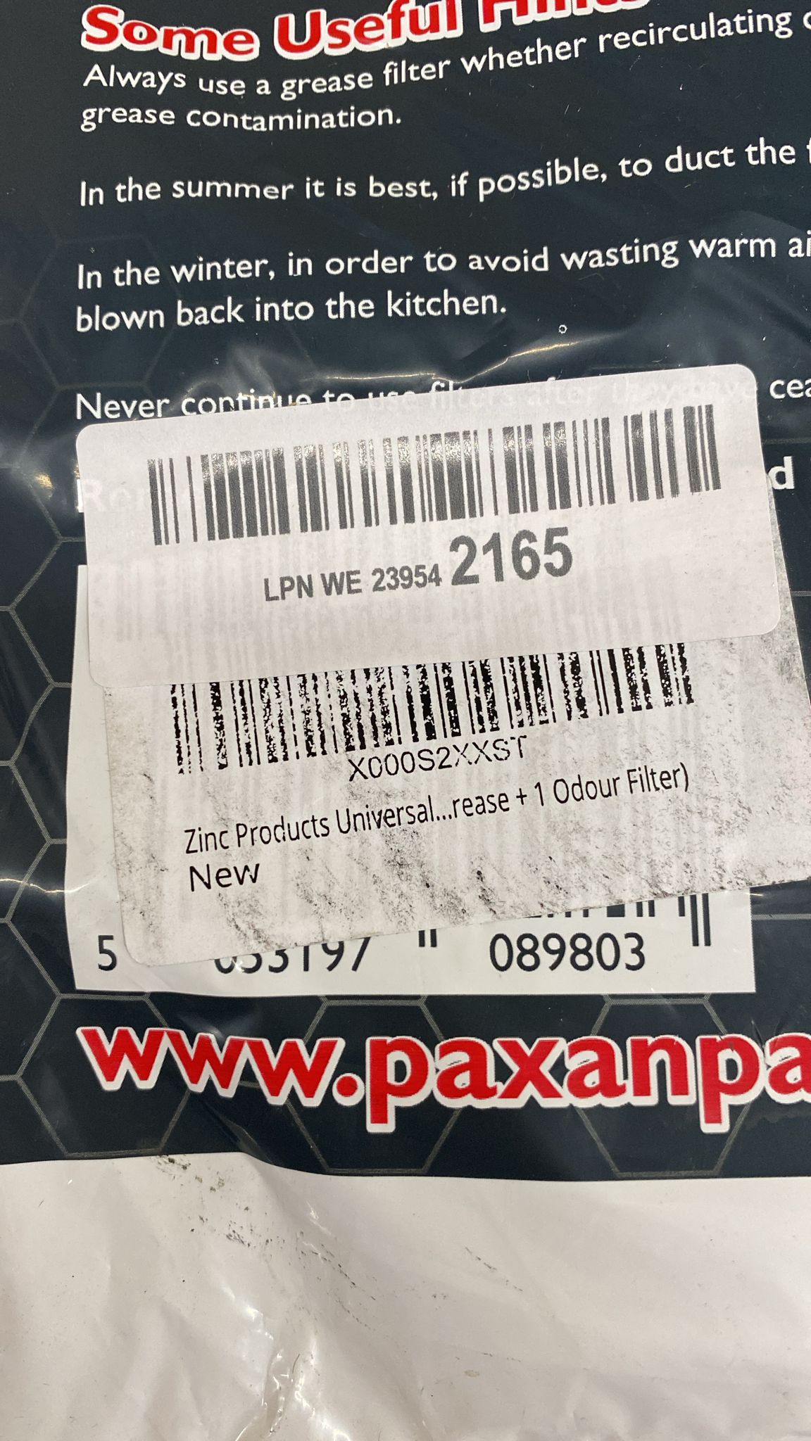 Paxanpax PCK005 Universal Cooker Hood Paper Grease Filters with Saturation Indicator (Pack of 2) -2165