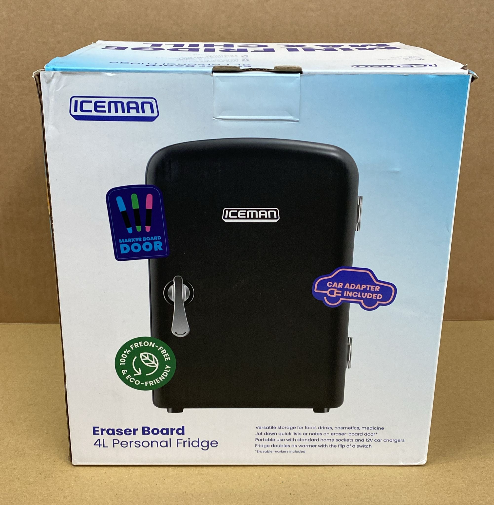 Iceman Mini Portable Eraser Personal Fridge, Cools & Heats, 4 Litre Capacity -5065