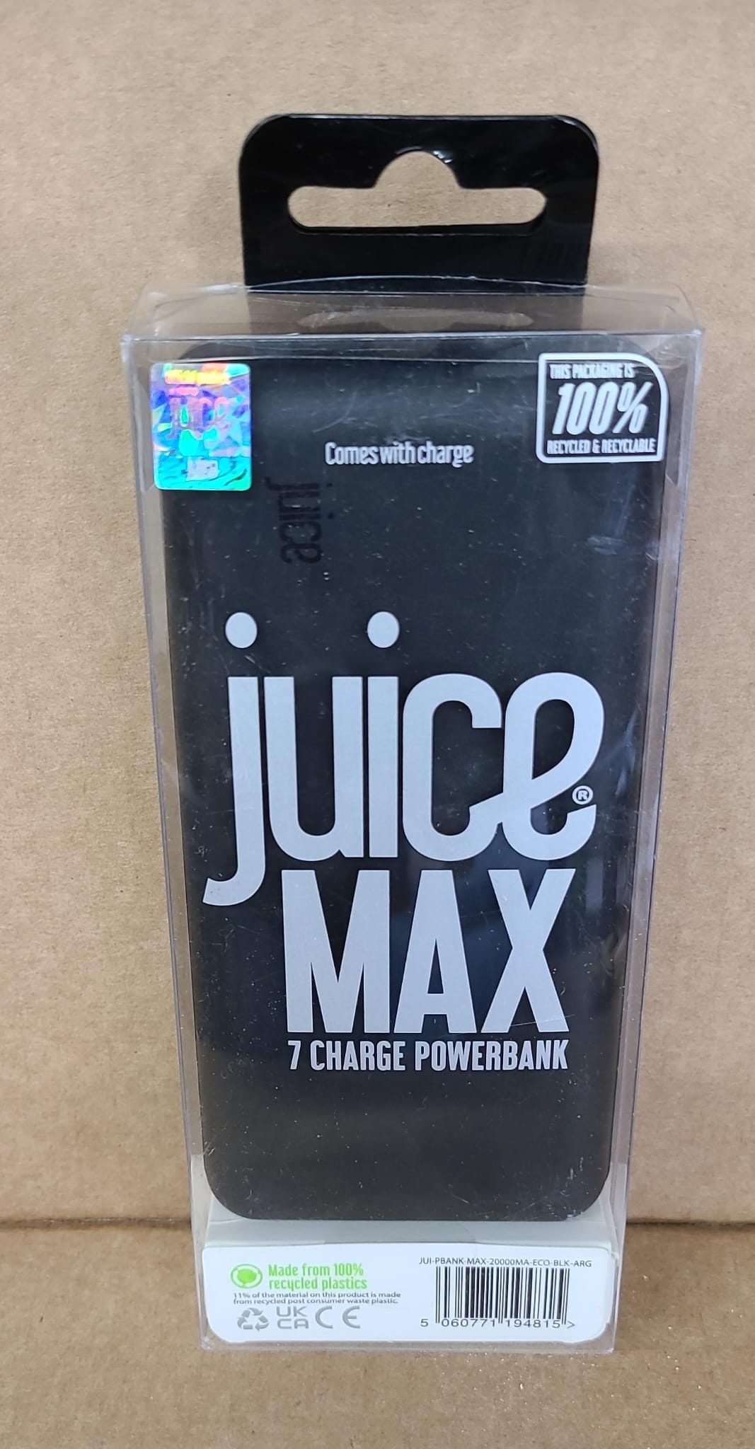 Juice Max 20000mAh Portable Power Bank with 20W PD - Black-4815