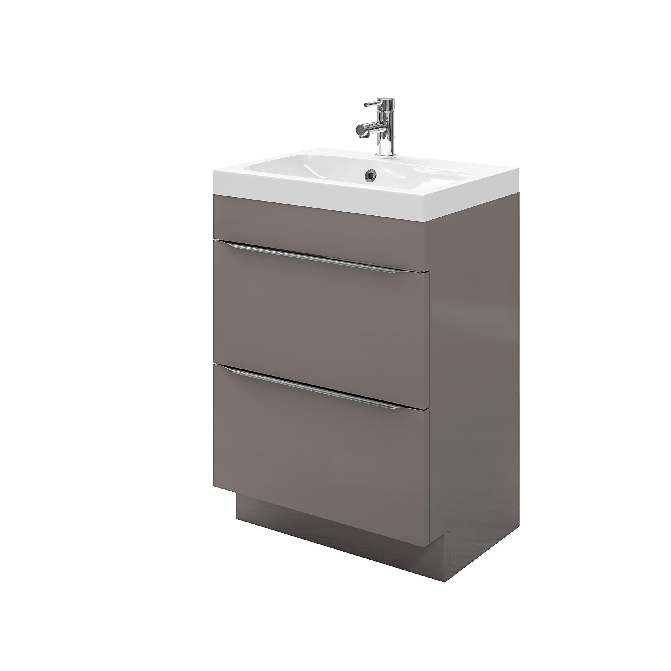 GoodHome Imandra Gloss Anthracite Basin Cabinet (W)600mm (H)820mm 8812