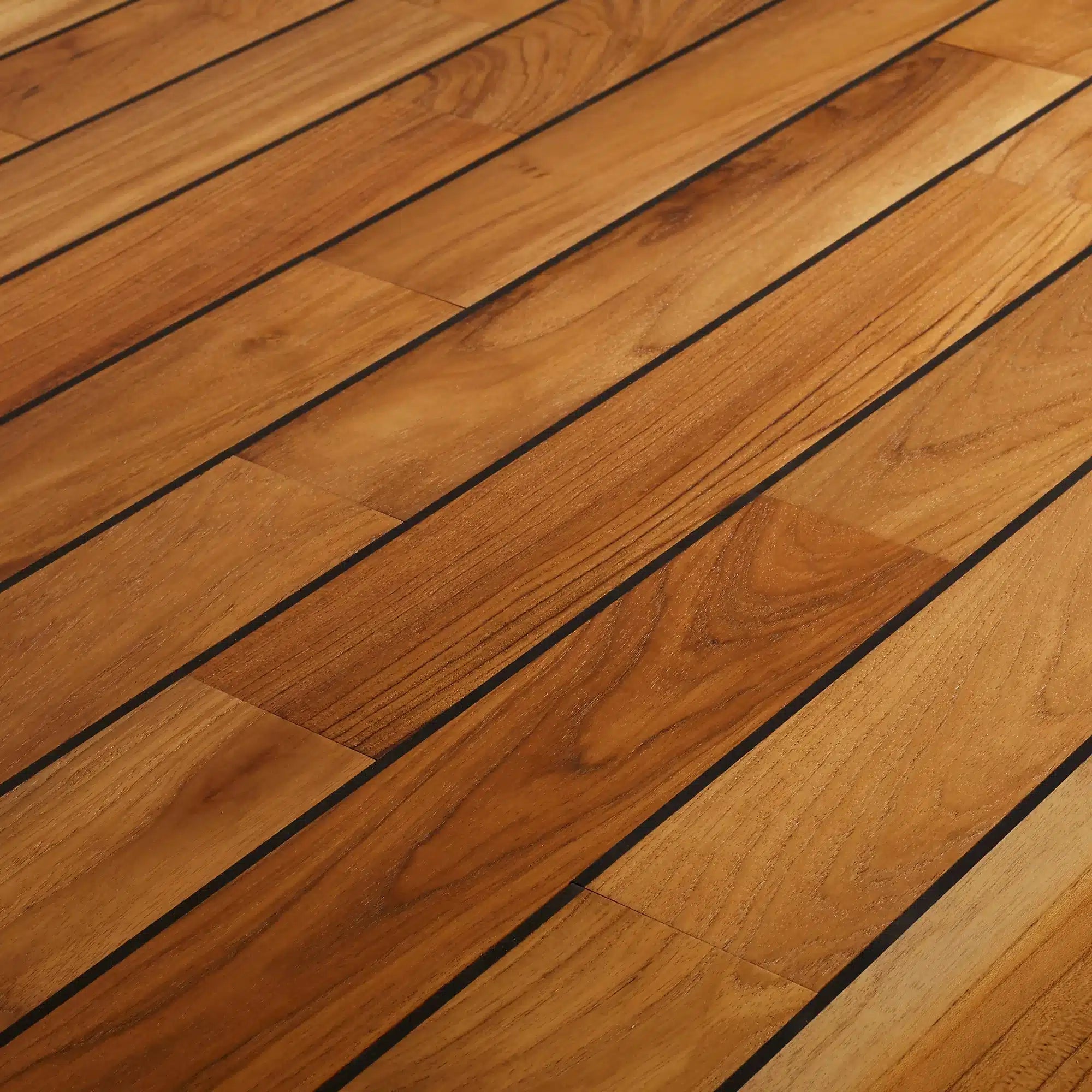GoodHome Pattani Natural Teak Solid wood Flooring Water Resistance, 1.296m² Set 7502