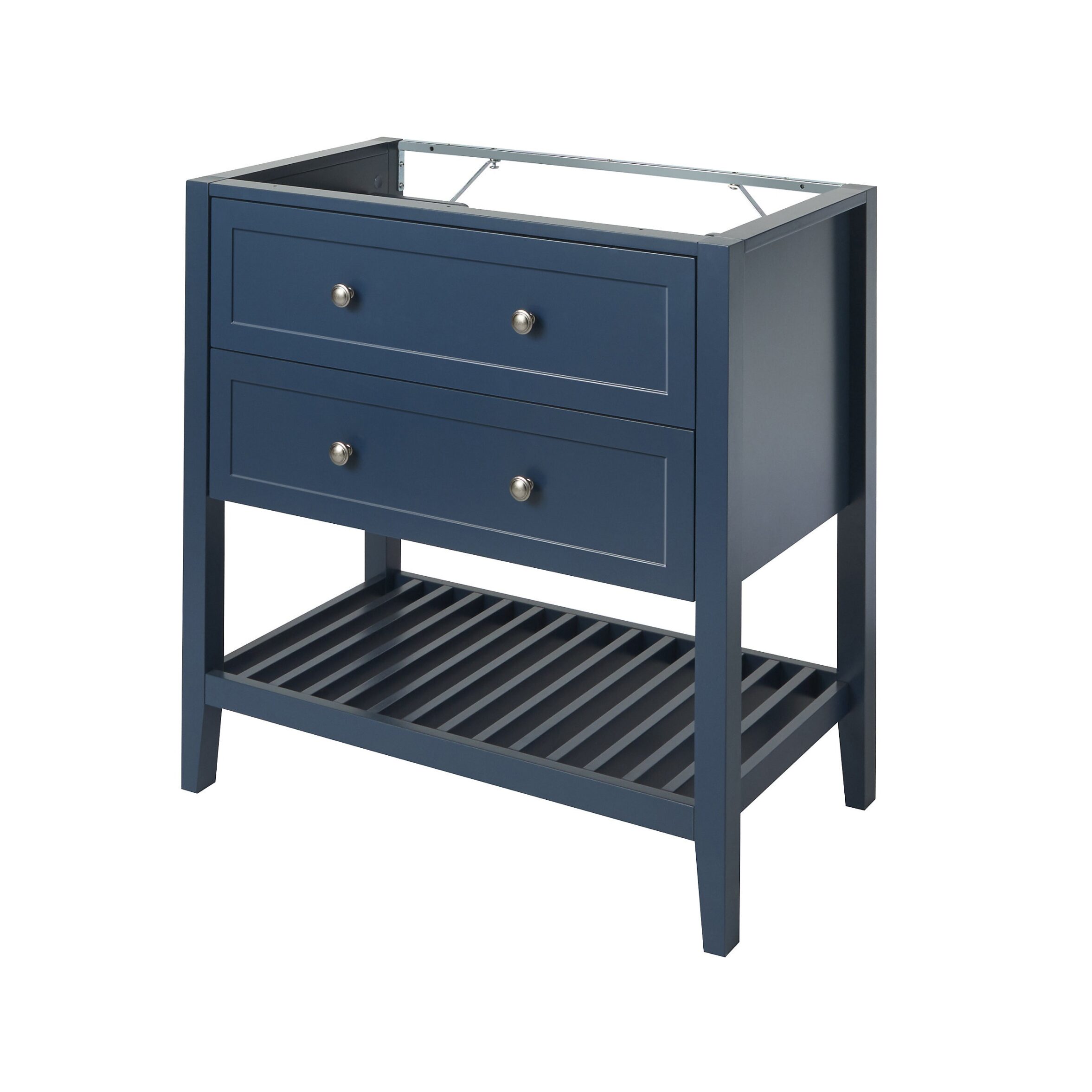 GoodHome Perma Satin Blue Freestanding Bathroom Vanity Cabinet (W)800mm (H)806mm 7198