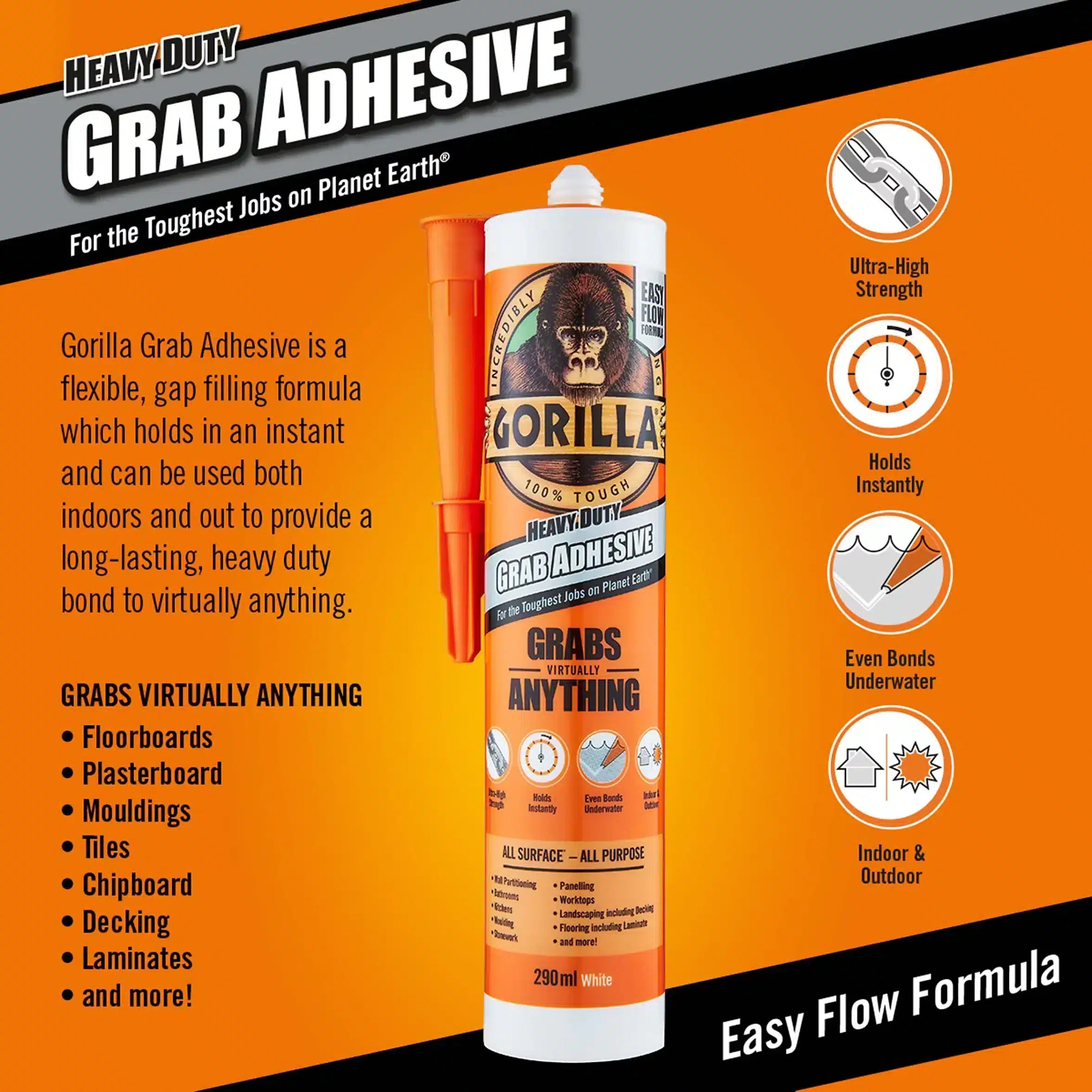 Gorilla White Grab adhesive 290ml 2527