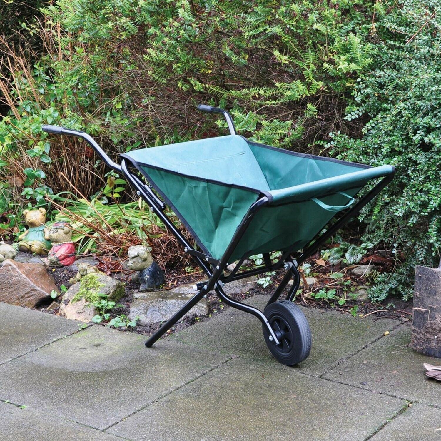 Kingfisher Garden Fold Up Wheel Barrow Garden Push Cart Outdoor Handcart Home 5399